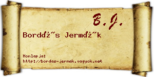 Bordás Jermák névjegykártya